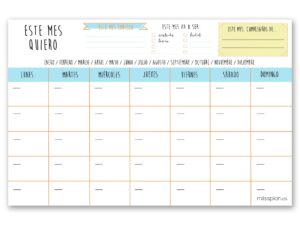 Organizador Mensual Lovely