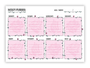 Pizarra Semanal Rosa - Inglés