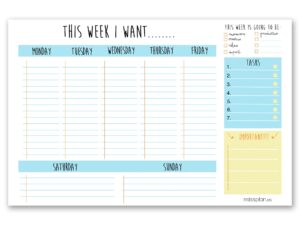 Pizarra Semanal Lovely - Inglés