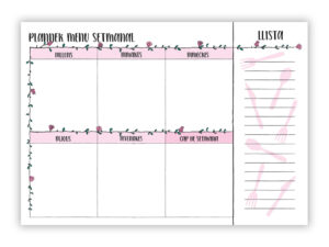 Pizarra Menu Semanal Rosa - Catalán