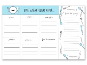 Home Organizador Menu Semanal Lovely
