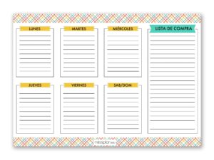 Organizador Menu Semanal Carvin