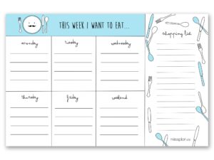 Pizarra Menu Semanal Lovely - Inglés