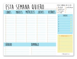 Pizarra Semanal Lovely A3