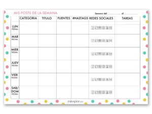 Organizador Blogger Semanal Carvin